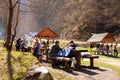 Picnic place in the road to the winter station and spa Poiana Brasov.