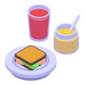 Picnic sandwich icon isometric vector. Food basket sandwich Royalty Free Stock Photo