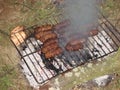 Picnic. Sausage - mititei Royalty Free Stock Photo