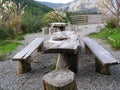 Picnic seating area.