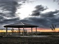 Picnic Shelter At Sunrise