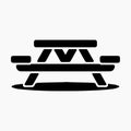 Picnic table backyard furniture solid icon Royalty Free Stock Photo