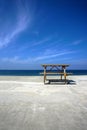 Picnic table on beach Royalty Free Stock Photo