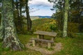 Picnic Table in the Blue Ridge Mountains Royalty Free Stock Photo