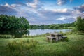 Picnic Table at Guildford Lake Royalty Free Stock Photo