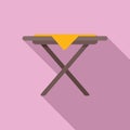 Picnic table home icon flat vector. Patio furniture