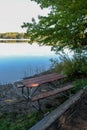 Picnic Table near the Lake Royalty Free Stock Photo