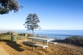 Picnic table overlooking ocean Royalty Free Stock Photo