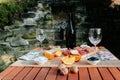 Picnic table with traditional food. Royalty Free Stock Photo