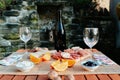 Picnic table with traditional food. Royalty Free Stock Photo