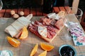 Picnic table with traditional food. Royalty Free Stock Photo