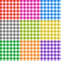 Picnic tablecloth checkered seamless vector patterns set Royalty Free Stock Photo