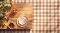 picnic wooden board holiday top view