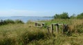 Picninc table in landscape with a sea view Royalty Free Stock Photo