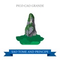 Pico CAO Grande Sao Tome and Principe Flat vector