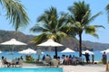 Pico de Loro Beach and Country Club swimming pool huts in Nasugbu, Batangas, Philippines Royalty Free Stock Photo