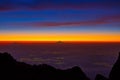 Pico de orizaba volcano sunrise in the clouds Puebla Mexico sunrise in the mountain, view from IztaccÃÂ­huatl volcano, beautiful