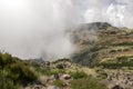 Pico do Arieiro mountain surroundings, amazing magic landscape with incredible views, rocks and mist, Madeira