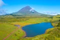 Pico mountain viewed behind Lagoa do Capitao, Azores, portugal