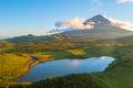 Pico mountain viewed behind Lagoa do Capitao, Azores, portugal