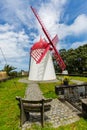 Pico Vermelho windmill on the coast of Sao Miguel Island