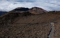 Pico viejo volcano crater and trekking track Royalty Free Stock Photo
