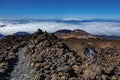 Pico viejo volcano and prepared trekking track Royalty Free Stock Photo