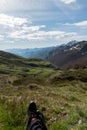 Picos de Europa mountains next to Fuente De village Cantabria Spain. Royalty Free Stock Photo