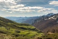 Picos de Europa mountains next to Fuente De village Cantabria Spain. Royalty Free Stock Photo