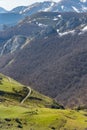 Picos de Europa mountains next to Fuente De village Cantabria Spain. Royalty Free Stock Photo