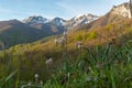 Picos de Europa mountains next to Fuente De village Cantabria Spain. Royalty Free Stock Photo