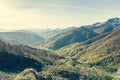 Picos de Europa mountains next to Fuente De village Cantabria Spain. Royalty Free Stock Photo