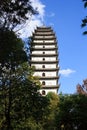 Traditional Chinese white pagoda with blue sky Royalty Free Stock Photo