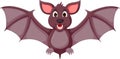 Cute bat cartoon standing with laughing and waving Royalty Free Stock Photo