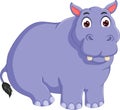 Cute hippo cartoon standing with smile Royalty Free Stock Photo