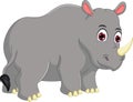 Cute rhino cartoon standing with look up Royalty Free Stock Photo