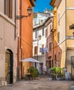 The pictiresque Rione Trastevere on a summer morning, in Rome, Italy.