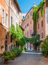 The pictiresque Rione Trastevere on a summer morning, in Rome, Italy.