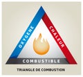 Fire Triangle Illustration  - Chemical Reaction Model - French Language Royalty Free Stock Photo