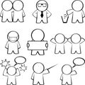 Pictogram chibi person cartoon business pack collection