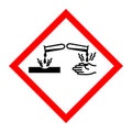 Pictogram for corrosive substances Royalty Free Stock Photo