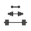 Pictogram of dumbbells and barbells on an isolated white background. Vector illustration Royalty Free Stock Photo