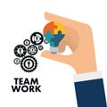 Pictogram gears teamwork support design