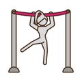 Pictogram girl artistic gymnastic on bar sport