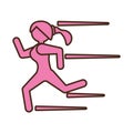 Pictogram girl running athlete active sport