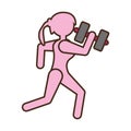 Pictogram girl sport dumbbell fitness