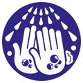 Pictogram icon washing and sanitizing hands