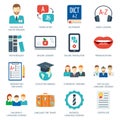 Pictogram and icons set for foreign language courses and schools. Flat design. Vector Royalty Free Stock Photo