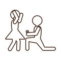 Pictogram marriage proposal happy bride