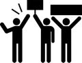 Pictogram of people demonstrating Royalty Free Stock Photo